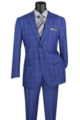 Vinci 2 Piece Regular Fit Suit in Blue - 2RW-1