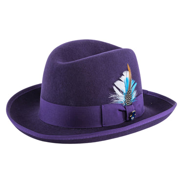 Ferrecci Godfather in Purple Australian Wool Felt Homburg