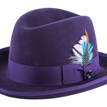 Ferrecci Godfather in Purple Australian Wool Felt Homburg