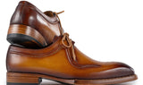 Paul Parkman Men's Hand-Welted Leather Derby Shoes in Camel Brown