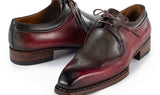 Paul Parkman Men's Hand-Welted Leather Derby Shoes in Green & Brown