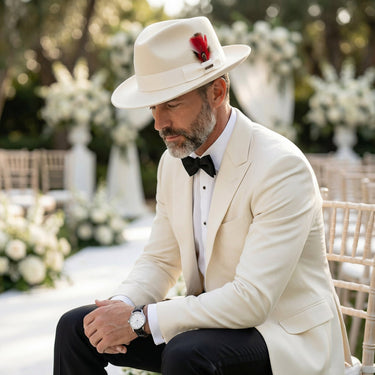 Ferrecci Crushable in Off and White Australian Wool Fedora