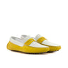 DapperFam Navigator in White / Yellow Suede