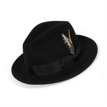 Montique Legacy Pinch Front Wool Fedora in Black