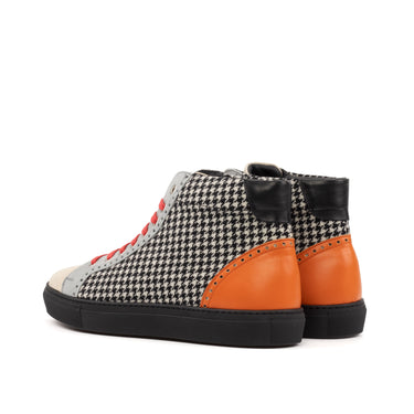 DapperFam Cadenza in Houndstooth / Light Grey / Ivory Sartorial and Kid Suede