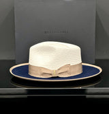 Bellissimo Fox Two Tone in Sapphire Blue Panama Hat