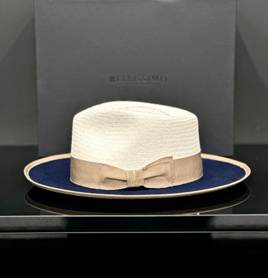 Bellissimo Fox Two Tone in Sapphire Blue Panama Hat