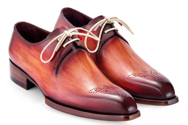 Paul Parkman Men's Goodyear Welted Derby Shoes in Reddish Brown