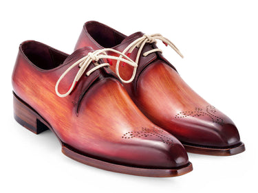Paul Parkman Men's Goodyear Welted Derby Shoes in Reddish Brown