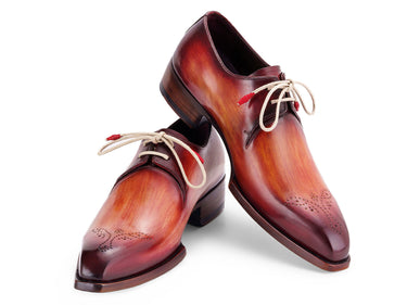 Paul Parkman Men's Goodyear Welted Derby Shoes in Reddish Brown