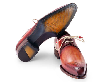 Paul Parkman Men's Goodyear Welted Derby Shoes in Reddish Brown