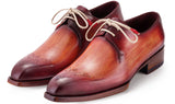 Paul Parkman Men's Goodyear Welted Derby Shoes in Reddish Brown