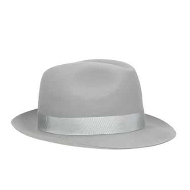 Borsalino Damiano Marengo in Light Grey Felt Fedora Made in Italy