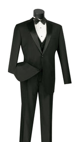 Vinci 3 Piece Regular Fit Tuxedo in Black - 4TV-2