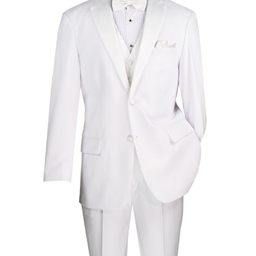 Vinci White Regular Fit 2 Piece Tuxedo - 4TV-1