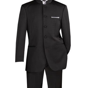 Vinci Black Regular Fit 2 Piece Suit - 5HT