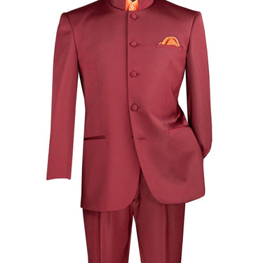 Vinci Burgundy Regular Fit 2 Piece Suit - 5HT
