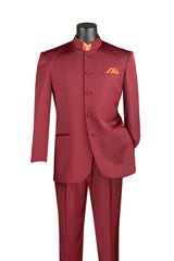 Vinci Burgundy Regular Fit 2 Piece Suit - 5HT