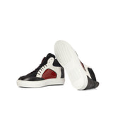 DapperFam Dante in Black / White / Red Patent Calf Leather, Box Calf, Lux Suede, Kid Suede and Painted Full Grain