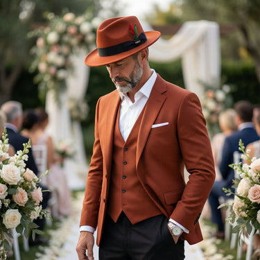 Ferrecci Crushable in Rust Australian Wool Fedora