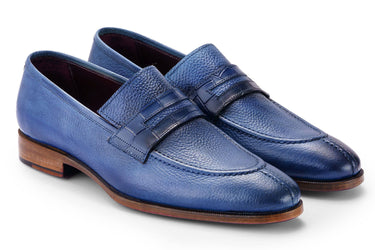 Paul Parkman Men's Split Toe Loafer Shoes in Blue