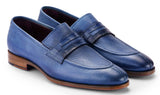 Paul Parkman Men's Split Toe Loafer Shoes in Blue