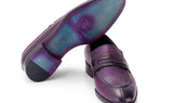 Paul Parkman Men's Split Toe Loafer Shoes in Purple