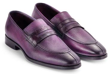 Paul Parkman Men's Split Toe Loafer Shoes in Purple