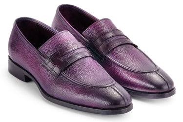 Paul Parkman Men's Split Toe Loafer Shoes in Purple