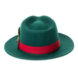 Ferrecci Grayson in Hunter Green Australian Wool Red Bottom Fedora