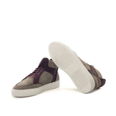 DapperFam Dante in Oxblood / Grey Painted Calf and Sport Suede