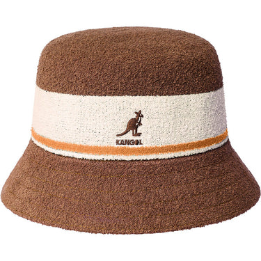 Kangol Bermuda Stripe Textured Bucket Hat in Mahogany