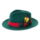 Ferrecci Grayson in Hunter Green Australian Wool Red Bottom Fedora