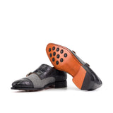 DapperFam Monaco in Black / Flannel Light Grey Flannel Painted Croco