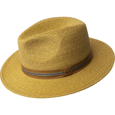 Bailey 1922 Hester Braid Straw Center Dent Fedora in Golden Spice