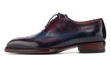 Paul Parkman Men's Goodyear Welted Wingtip Oxfords in Bordeaux & Blue