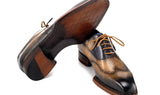 Paul Parkman Men's Goodyear Welted Wingtip Oxfords in Camel & Navy