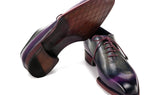 Paul Parkman Men's Goodyear Welted Wingtip Oxfords in Purple & Grey