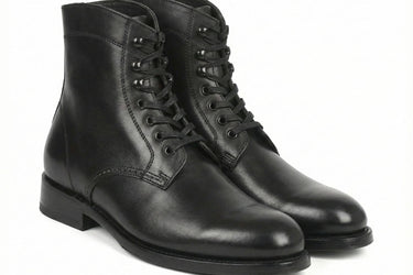 Paul Parkman Men's Black Leather Biker Boots (824BLK91)