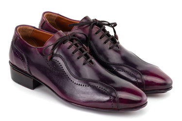 Paul Parkman Handmade Burnished Lace-Up Casual Shoes in Purple