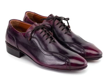 Paul Parkman Handmade Burnished Lace-Up Casual Shoes in Purple