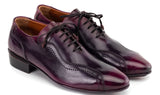 Paul Parkman Handmade Burnished Lace-Up Casual Shoes in Purple