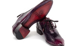 Paul Parkman Handmade Burnished Lace-Up Casual Shoes in Purple