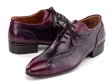 Paul Parkman Handmade Burnished Lace-Up Casual Shoes in Purple