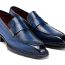 Paul Parkman Men's Norwegian Welted Loafers in Blue Patina in ----- #color_ -----