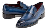 Paul Parkman Men's Norwegian Welted Loafers in Blue Patina