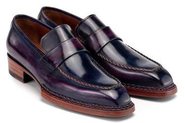 Paul Parkman Men's Norwegian Welted Loafers in Purple Patina