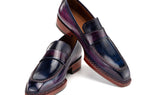 Paul Parkman Men's Norwegian Welted Loafers in Purple Patina