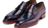 Paul Parkman Men's Norwegian Welted Loafers in Purple Patina