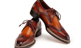 Paul Parkman Norwegian Welted Wingtip Derby Shoes in Brown